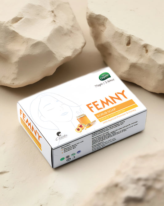 FEMNY SCRUB SOAP- with honey, kokum butter, coconut oil and apricot kernel powder