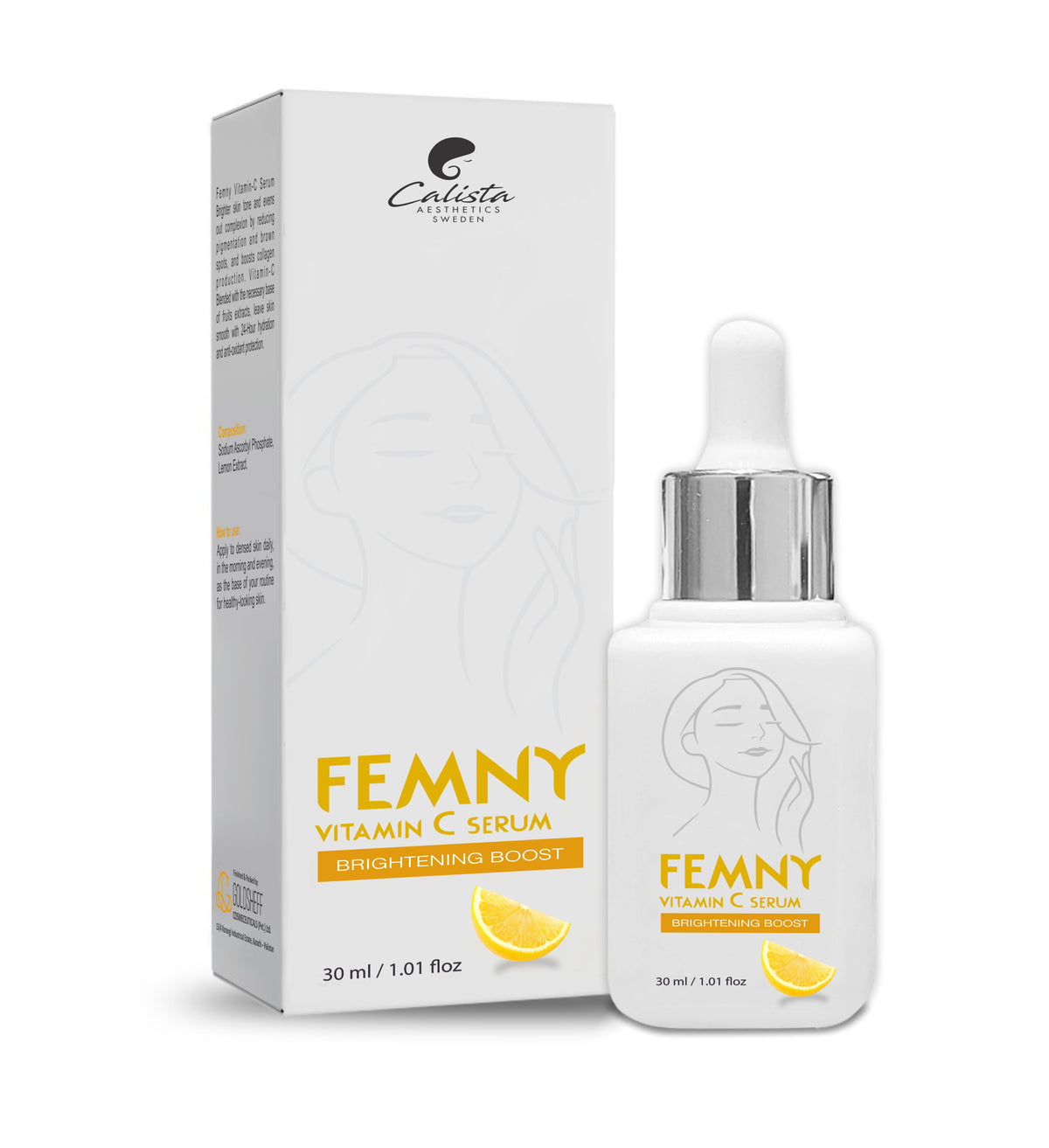 FEMNY VITAMIN C BRIGHTENING BOOST SERUM WITH LEMON EXTRACTS AND VITAMIN C. DOUBLE ACTION (ORIGINAL PRODUCT)