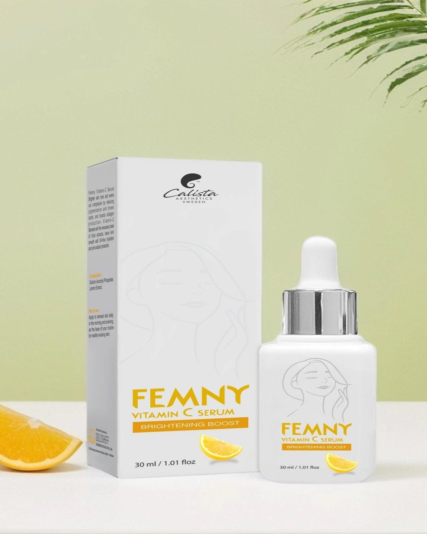 Femny Vitamin C Serum- Double Action Serum with Power of Vitamin C and Real Lemon Juice Extracts